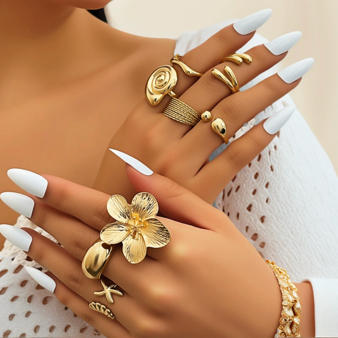 Aurora Gold Ring Set