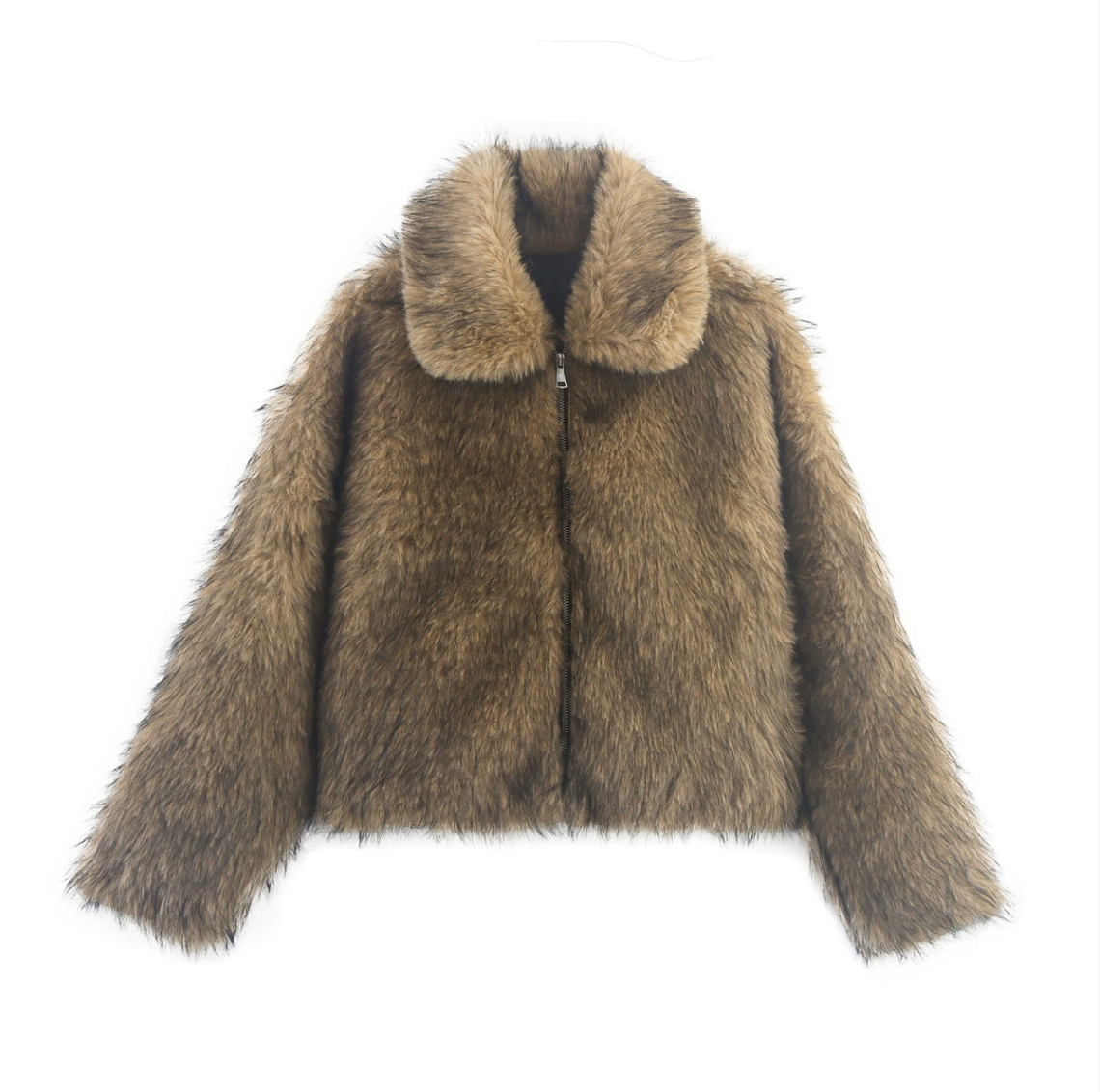 Camel Faux Fur Coat