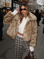 Camel Faux Fur Coat